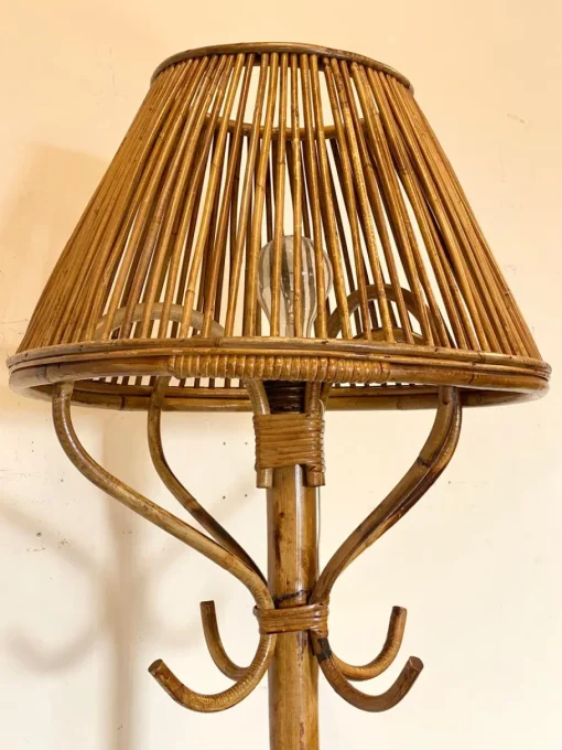 Best Pamono Floor Lamp in Rush and Bamboo, 1970s