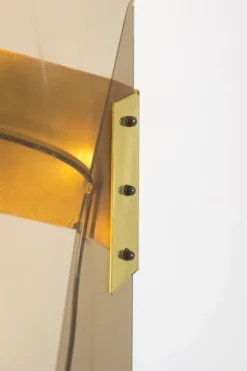 New Pamono Floor Lamp in Smoked Folded Acrylic Glass by Giuseppe Calonaci, 1970s