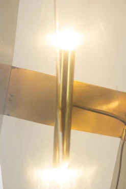 New Pamono Floor Lamp in Smoked Folded Acrylic Glass by Giuseppe Calonaci, 1970s