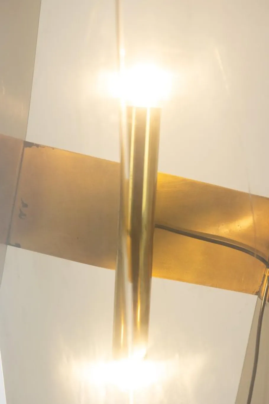 New Pamono Floor Lamp in Smoked Folded Acrylic Glass by Giuseppe Calonaci, 1970s