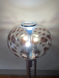 Clearance Pamono Floor Lamp in Steel and Murano Glass attributed to Mazzega, Italy, 1960s