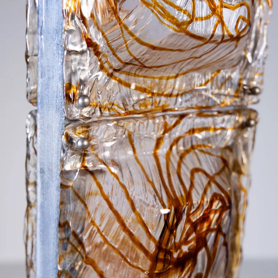 Best Pamono Floor Lamp in Steel and Murano Glass, 1970