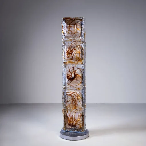 Best Pamono Floor Lamp in Steel and Murano Glass, 1970