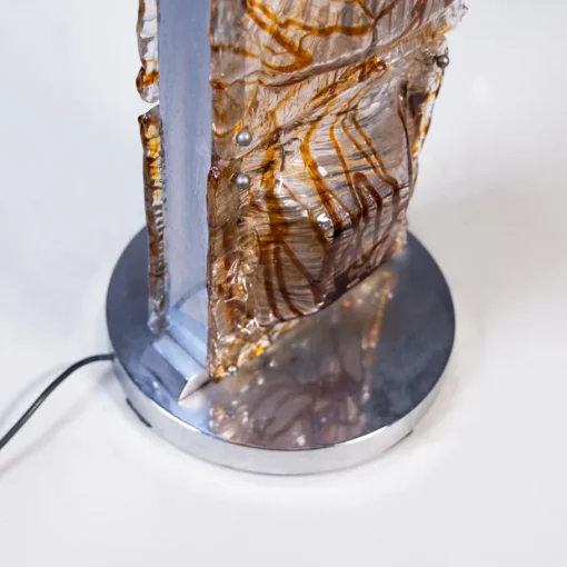 Best Pamono Floor Lamp in Steel and Murano Glass, 1970