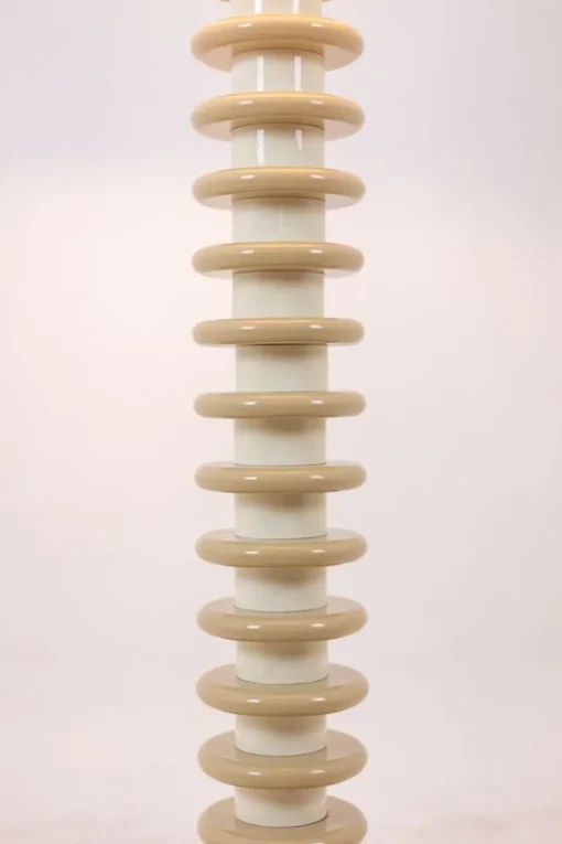 Best Pamono Floor Lamp in White and Beige Lacquered Wood by Ettore Sottsass, 1990s