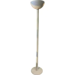 Hot Pamono Floor Lamp in White Enameled Metal from Luce, 1970s