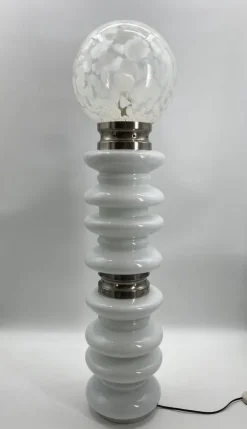 Best Pamono Floor Lamp in White Satined Glass by Carlos Nason for Mazzega, 1970s