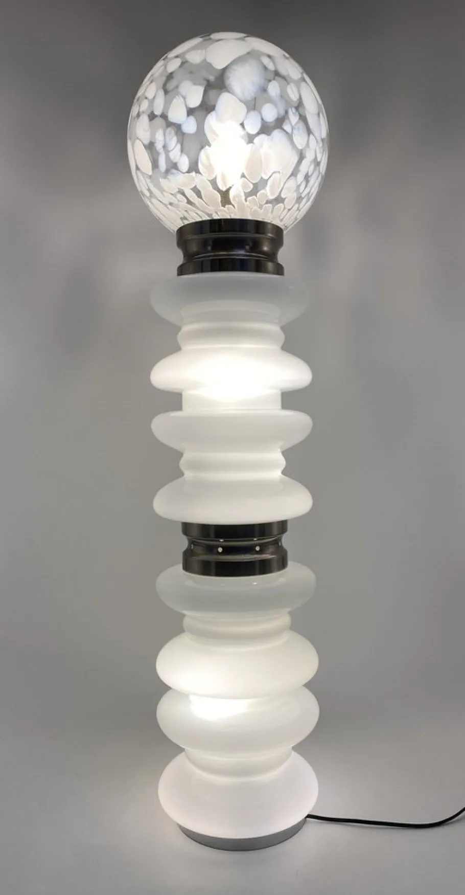 Best Pamono Floor Lamp in White Satined Glass by Carlos Nason for Mazzega, 1970s