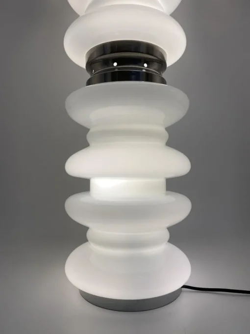 Best Pamono Floor Lamp in White Satined Glass by Carlos Nason for Mazzega, 1970s