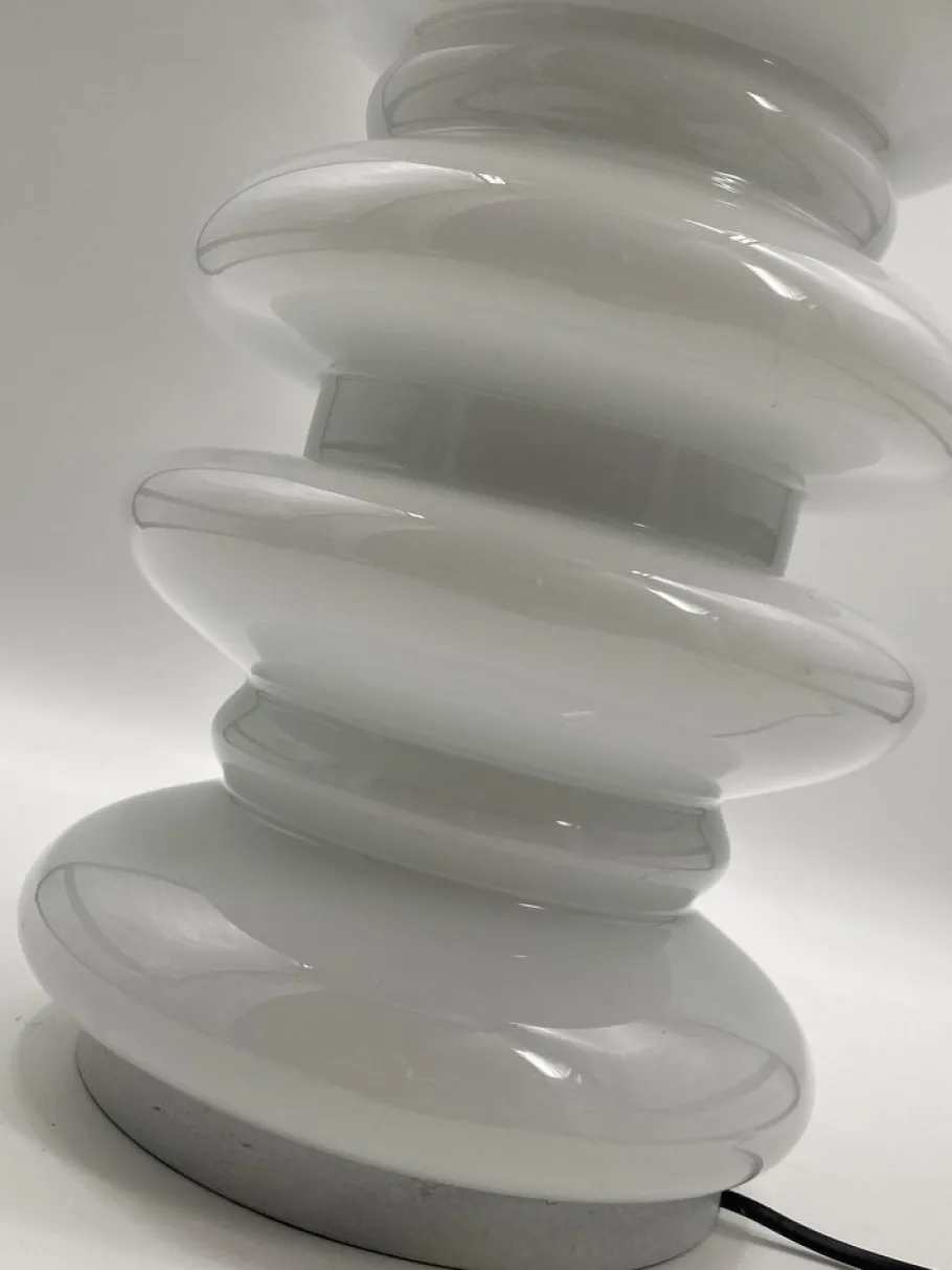 Best Pamono Floor Lamp in White Satined Glass by Carlos Nason for Mazzega, 1970s