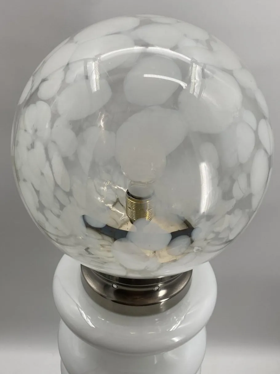 Best Pamono Floor Lamp in White Satined Glass by Carlos Nason for Mazzega, 1970s