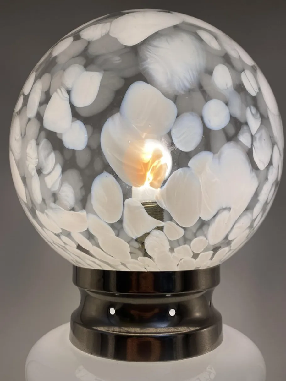 Best Pamono Floor Lamp in White Satined Glass by Carlos Nason for Mazzega, 1970s