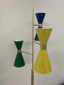 Pamono Floor Lamp with 3 Adjustable Cones from Stilnovo, Italy, 1950s