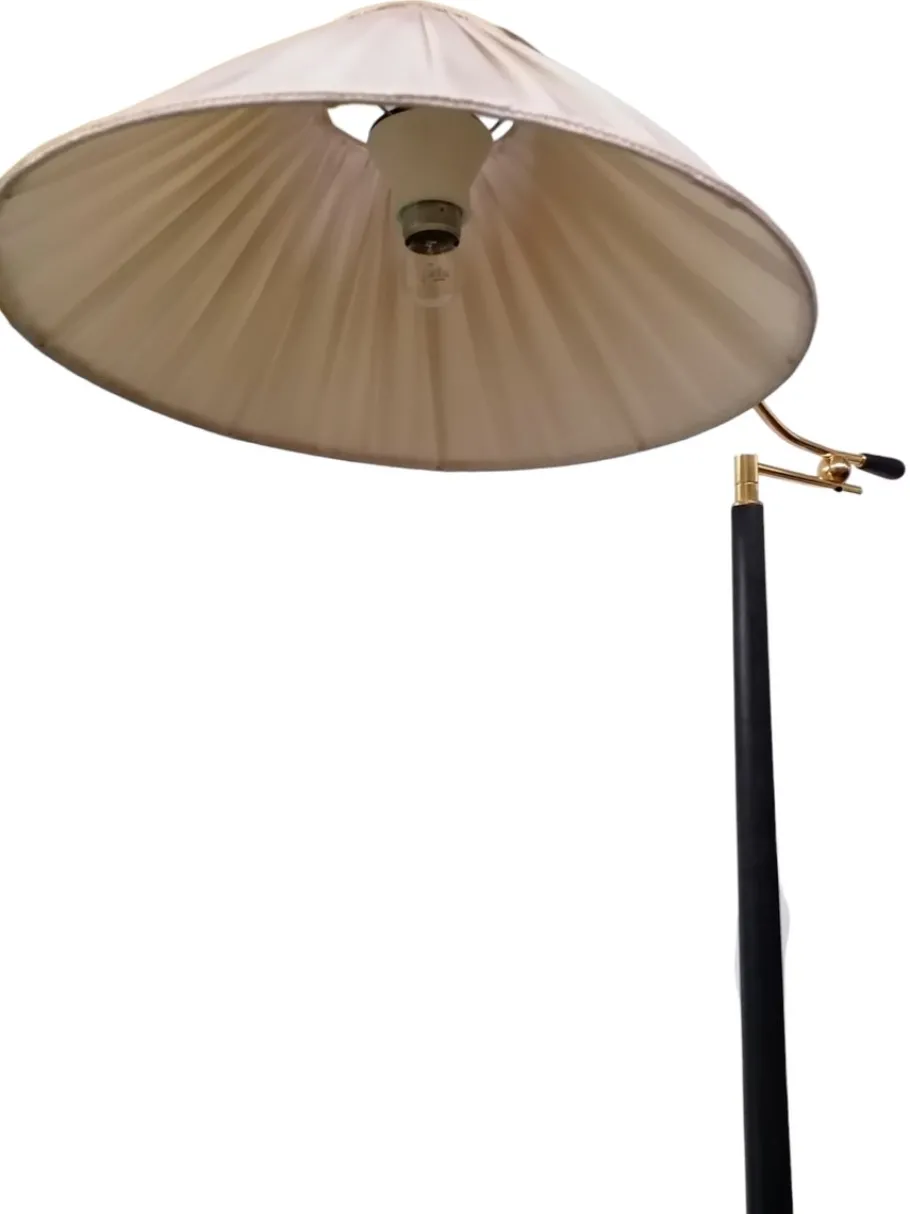 Sale Pamono Floor Lamp with Adjustable Arm and Fabric Lampshade, 1980s