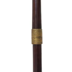 Sale Pamono Floor Lamp with Brass Base and Parchment Lampshade, 1940s