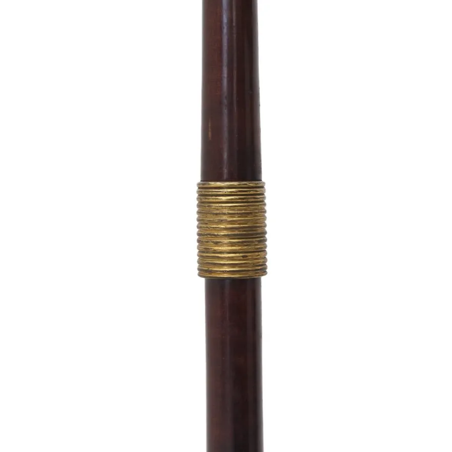 Sale Pamono Floor Lamp with Brass Base and Parchment Lampshade, 1940s