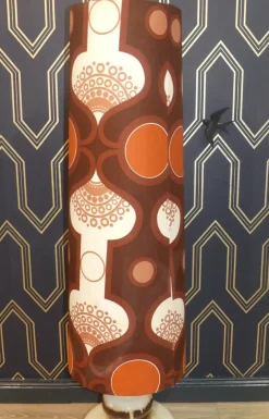 Discount Pamono Floor Lamp with Ceramic Base and Space Age Shade, 1970s