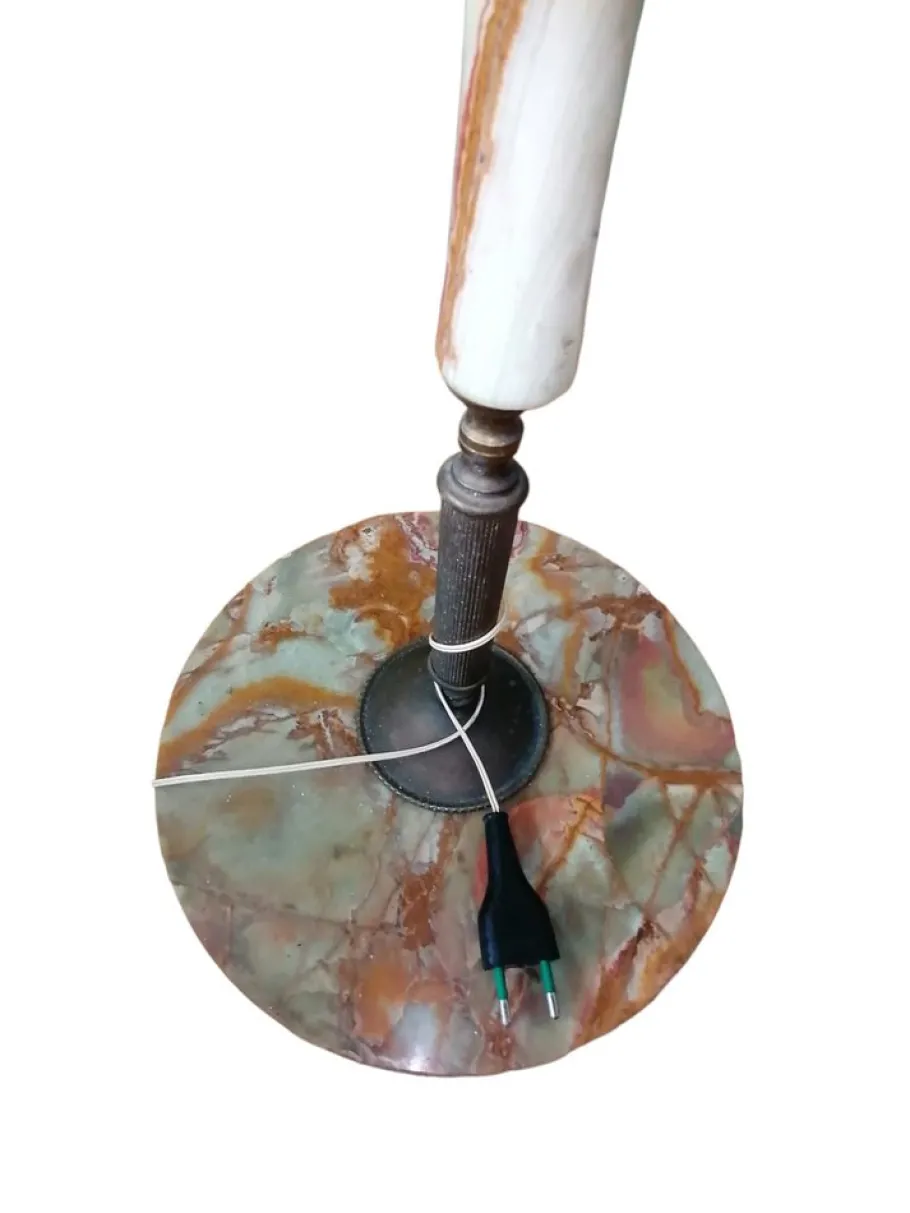 Sale Pamono Floor Lamp with Fabric and Velvet Lampshade, 1950s