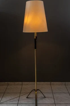 Online Pamono Floor Lamp with Fabric Shade by Rupert Nikoll, Vienna, Austria, 1950s