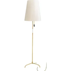 Discount Pamono Floor Lamp with Fabric Shade from Rupert Nikoll, Vienna, 1950s