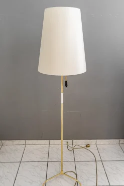 Discount Pamono Floor Lamp with Fabric Shade from Rupert Nikoll, Vienna, 1950s