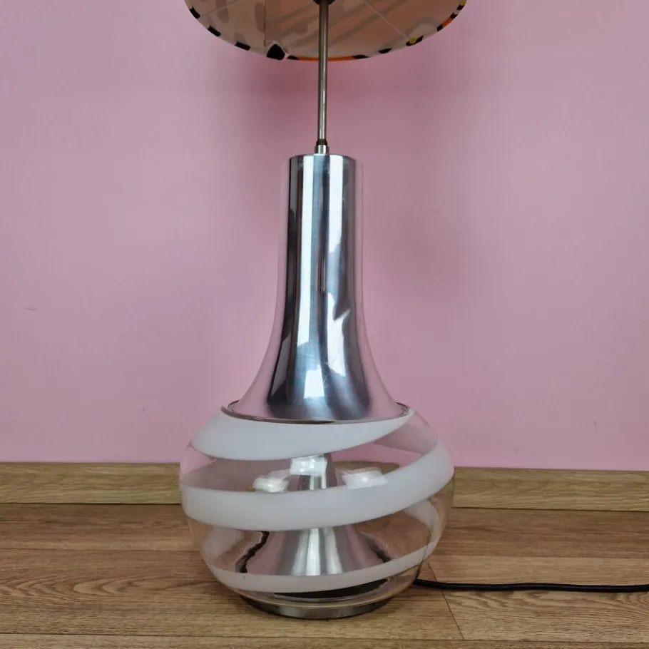 Clearance Pamono Floor Lamp with Illuminated Glass Base from Doria Leuchten, 1960s