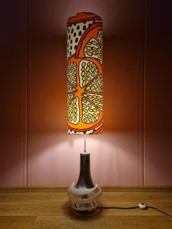 Clearance Pamono Floor Lamp with Illuminated Glass Base from Doria Leuchten, 1960s