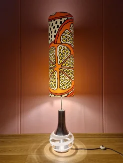 Clearance Pamono Floor Lamp with Illuminated Glass Base from Doria Leuchten, 1960s