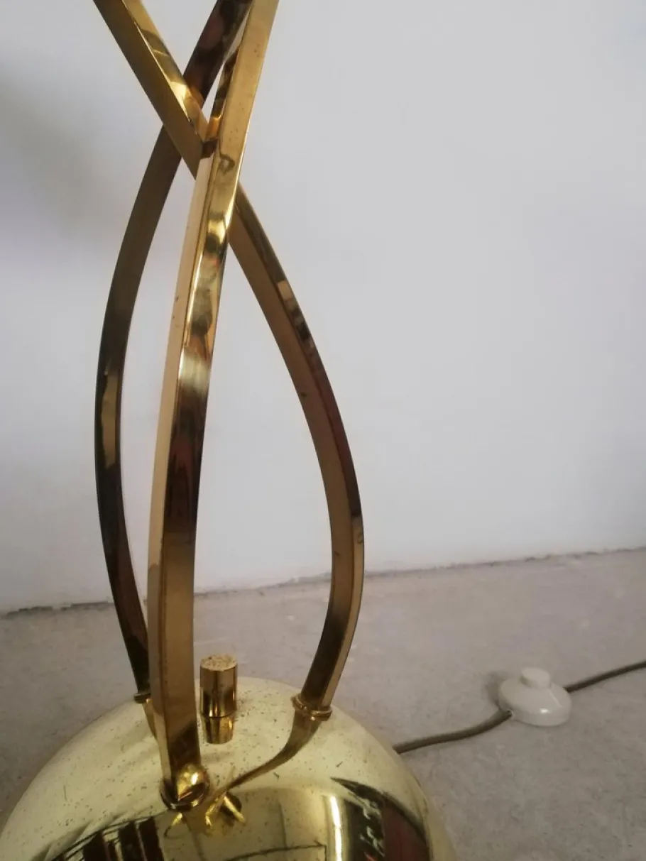 New Pamono Floor Lamp with Large Brass Leaves by Carlo Giorgi for Bottega Gadda, 1970s