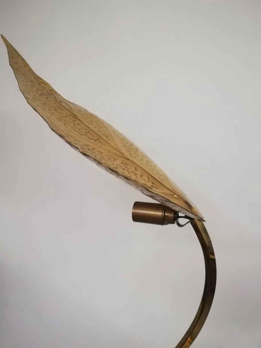 New Pamono Floor Lamp with Large Brass Leaves by Carlo Giorgi for Bottega Gadda, 1970s