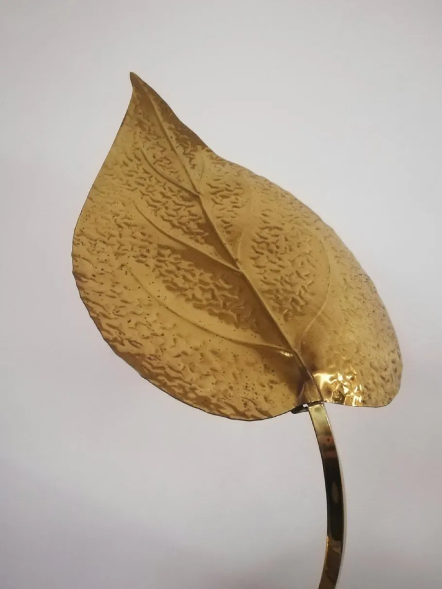 New Pamono Floor Lamp with Large Brass Leaves by Carlo Giorgi for Bottega Gadda, 1970s