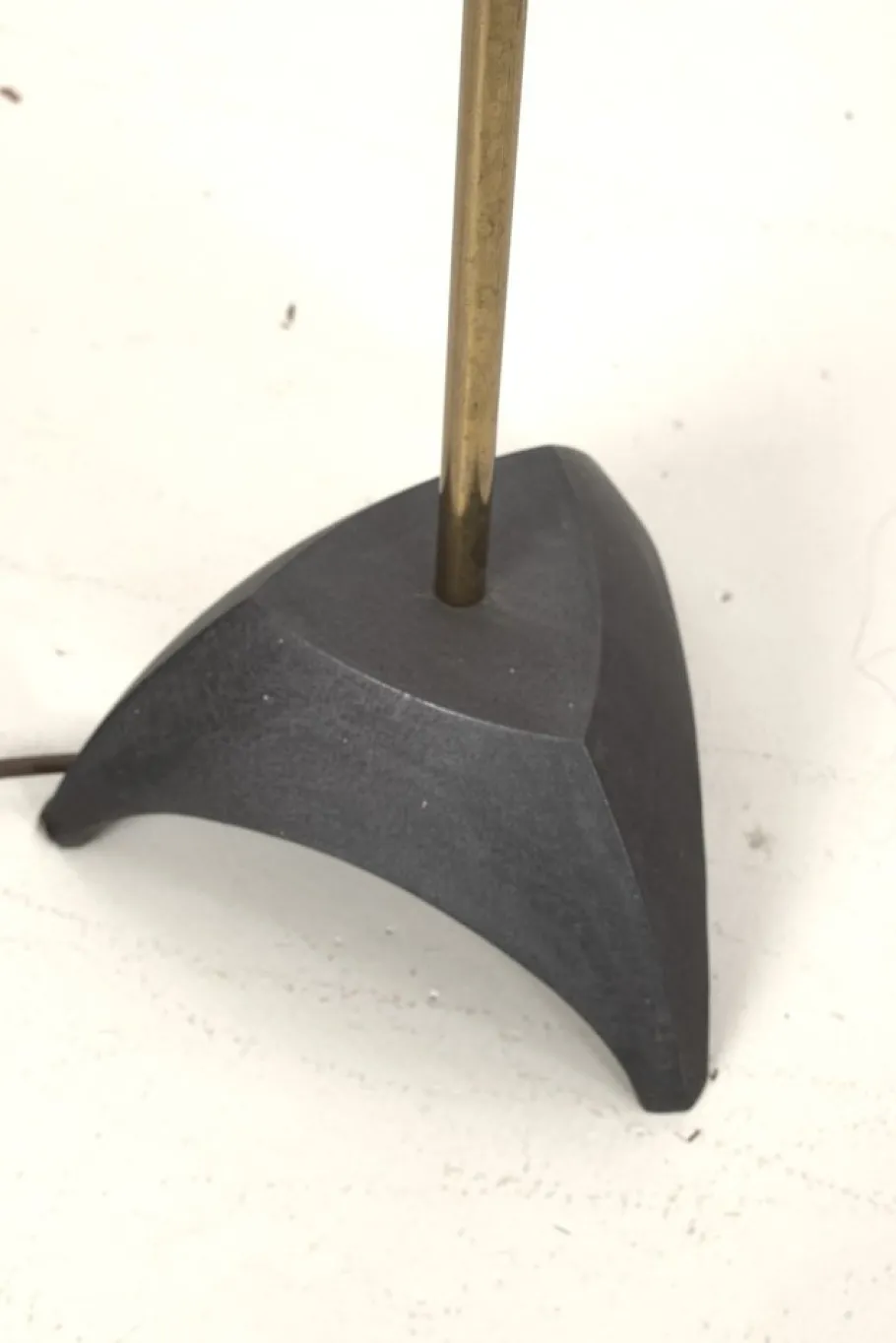 New Pamono Floor Lamp with New Rattan Shade, 1950s