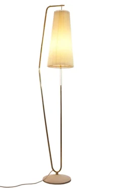New Pamono Floor Lamp with Off-White Shade, 1950s