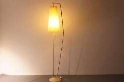 New Pamono Floor Lamp with Off-White Shade, 1950s