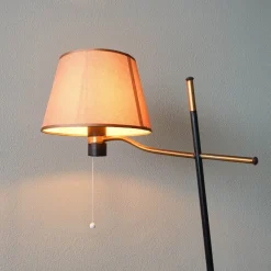 New Pamono Floor Lamp with Side Table in Ash Wood