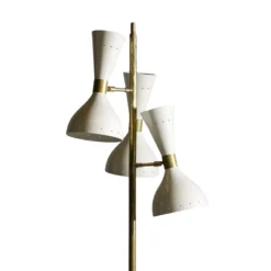 Best Pamono Floor Lamp with Three White Tulips in the style of Stilnovo, 1970s