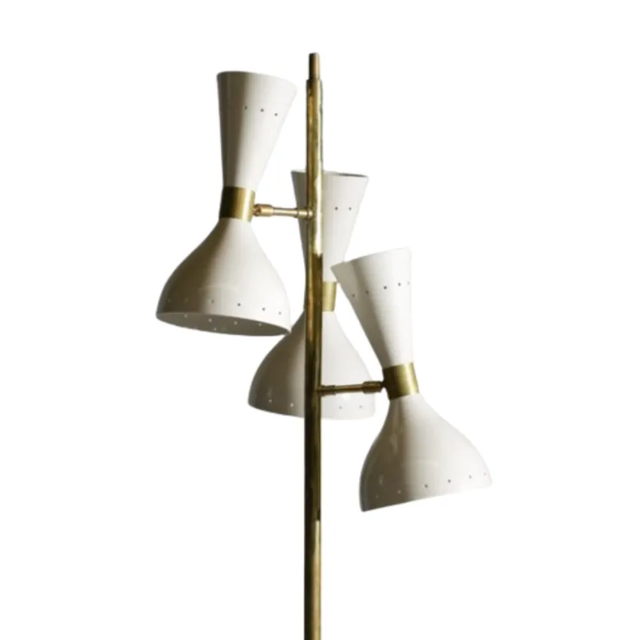 Best Pamono Floor Lamp with Three White Tulips in the style of Stilnovo, 1970s