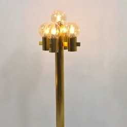 Clearance Pamono Floor Light in Brass and Glass attributed to Gaetano Sciolari for Sciolari, 1970s