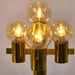 Clearance Pamono Floor Light in Brass and Glass attributed to Gaetano Sciolari for Sciolari, 1970s