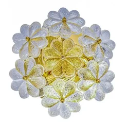 Hot Pamono Floral Flush Mounts with Murano Glass Flowers by Ernst Palme for Palwa, Germany, 1970s, Set of 2