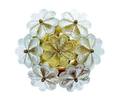 Hot Pamono Floral Flush Mounts with Murano Glass Flowers by Ernst Palme for Palwa, Germany, 1970s, Set of 2