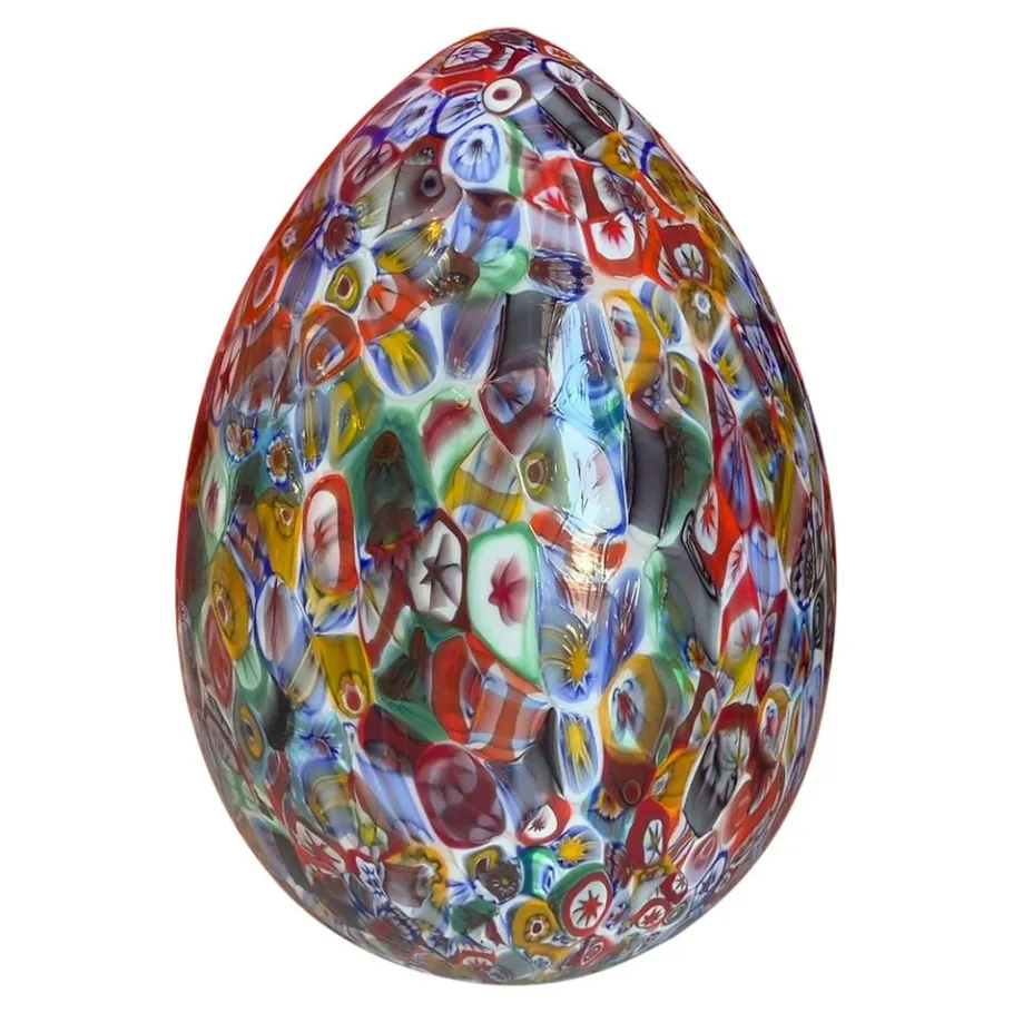 Hot Pamono Floral Multicolor Murano Style Glass Egg Small Table Lamp from Simoeng