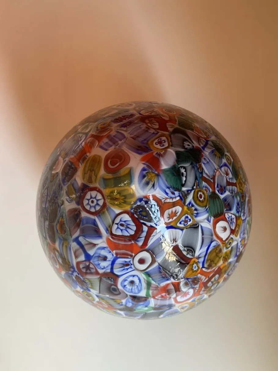 Hot Pamono Floral Multicolor Murano Style Glass Egg Small Table Lamp from Simoeng