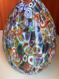 Hot Pamono Floral Multicolor Murano Style Glass Egg Small Table Lamp from Simoeng