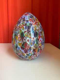 Hot Pamono Floral Multicolor Murano Style Glass Egg Small Table Lamp from Simoeng