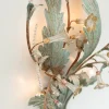 Online Pamono Floral Wall Lamp with Glass Flowers, Gold and Pastel, 1970s