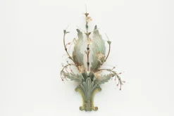 Online Pamono Floral Wall Lamp with Glass Flowers, Gold and Pastel, 1970s