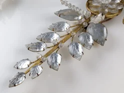 Hot Pamono Floral Wall Light in Crystal and Gold Metal from Maison Baguès, 1890s