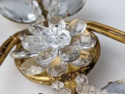 Hot Pamono Floral Wall Light in Crystal and Gold Metal from Maison Baguès, 1890s