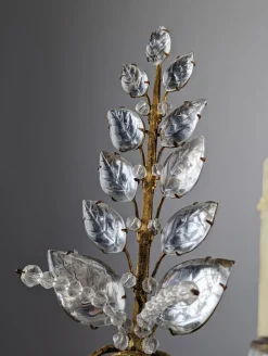 Hot Pamono Floral Wall Light in Crystal and Gold Metal from Maison Baguès, 1890s